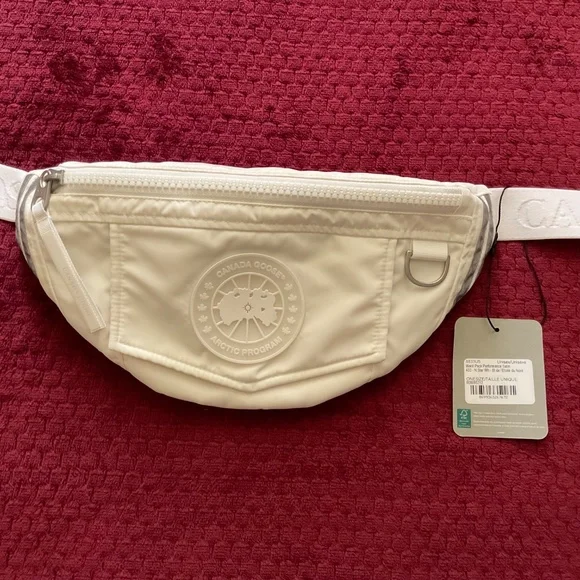 Canada Goose White Waist Fanny Crossbody Pack Performance Satin NWT